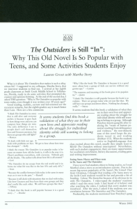 The Outsiders is Still "In": Why This Old Novel Is So Popular with
