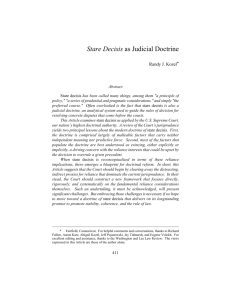 Stare Decisis as Judicial Doctrine - Washington and Lee University