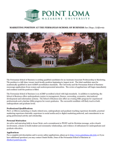 MARKETING POSITION AT THE FERMANIAN SCHOOL OF