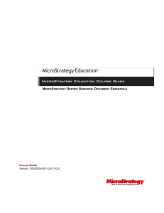 MICROSTRATEGY REPORT SERVICES: DOCUMENT