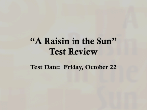 “A Raisin in the Sun” Test Review