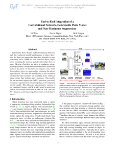 End-to-End Integration of a Convolution Network, Deformable Parts