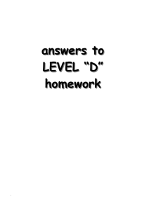Level D Homework Answers