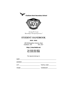 student handbook - Chatham Kent Secondary School
