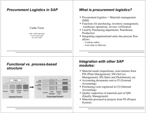 Procurement Logistics in SAP What is procurement logistics