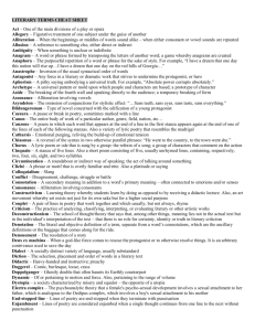 LITERARY TERMS CHEAT SHEET Act – One of the main divisions