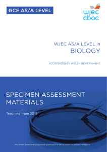 biology specimen assessment materials