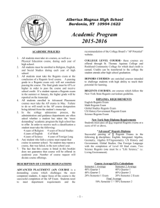 2015-2016 Academic Program - Albertus Magnus High School