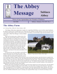 The Abbey Message Subiaco Abbey The Abbey Farm