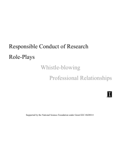 Responsible Conduct of Research Role-Plays Whistle