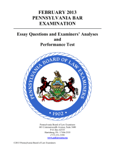 February Questions and Analysis - The Pennsylvania Board of Law