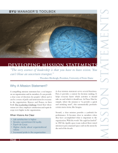 Why A Mission Statement