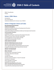 DSM-5 Table of Contents - American Psychiatric Association