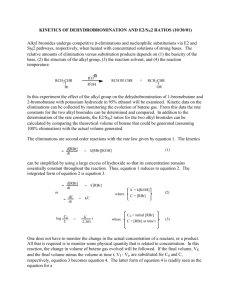KINETICS OF DEHYDROBROMINATION AND E2/SN2 RATIOS (10