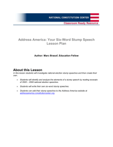 Address America: Your Six-Word Stump Speech Lesson Plan About