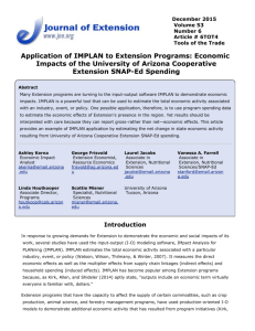 Application of IMPLAN to Extension Programs