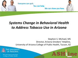 Systems Change in Behavioral Health to Address Tobacco Use in