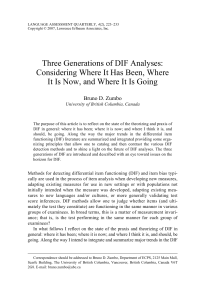 Three Generations of DIF Analyses