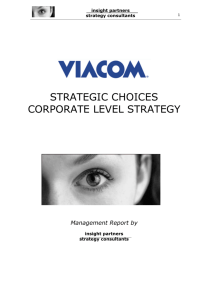 STRATEGIC CHOICES CORPORATE LEVEL STRATEGY