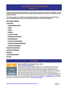 AAP Mental Health Newsletter - American Academy of Pediatrics