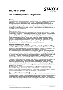 Factsheet Cost-benefit analysis of road safety measures