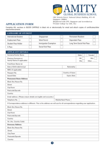 Amity Application Form, Singapore Campus (Amity Global Business