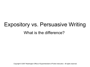 Expository vs. Persuasive Writing