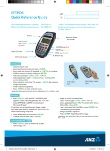 EFTPOS Quick Reference Guide