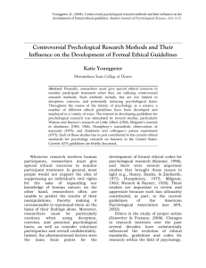 Controversial Psychological Research Methods and Their Influence