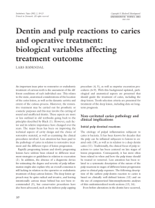 Dentin and pulp reactions to caries and operative treatment