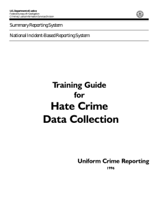 Training Guide For Hate Crime Data Collection