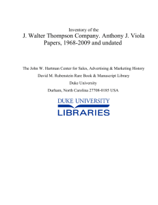 J. Walter Thompson Company. Anthony J. Viola Papers, 1968