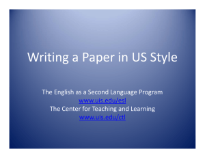 Writing a Paper in US Style