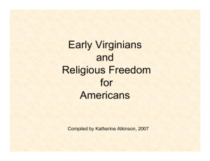 Virginia Religious Liberty History - The World Religions & Spirituality