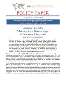 Belarus in the CES: Advantages and Disadvantages of