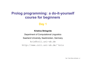 Prolog programming: a do-it-yourself course for beginners