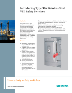 Heavy duty safety switches Introducing Type 316 Stainless Steel