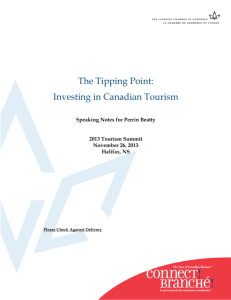 The Tipping Point: Investing in Canadian Tourism