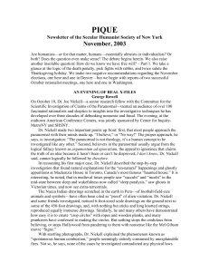 NOV 2003 - Secular Humanist Society of New York