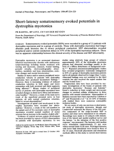 Short-latency somatosensory evoked potentials in dystrophia