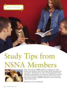 Study Tips from NSNA Members - National Student Nurses