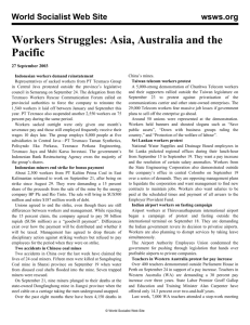 Workers Struggles: Asia, Australia and the Pacific