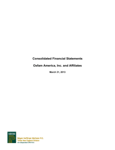 Consolidated Financial Statements Oxfam America, Inc. and Affiliates