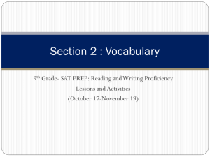 Section 2 : Vocabulary