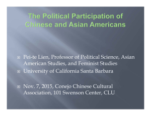 Pei-te Lien, Professor of Political Science, Asian American Studies
