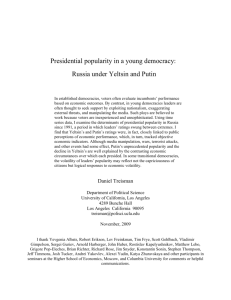 Presidential popularity in a young democracy: Russia under Yeltsin