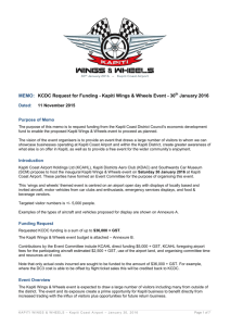 MEMO: KCDC Request for Funding - Kapiti Wings & Wheels Event