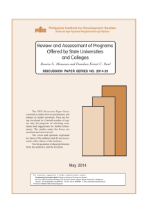 Review and Assessment of Programs Offered by State Universities