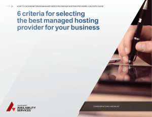 6 Criteria for Selecting the Best Managed Hosting Provider