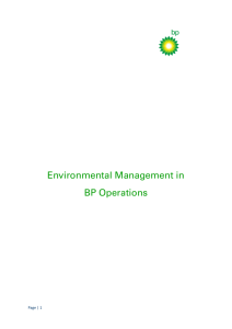 Environmental Management in BP Operations